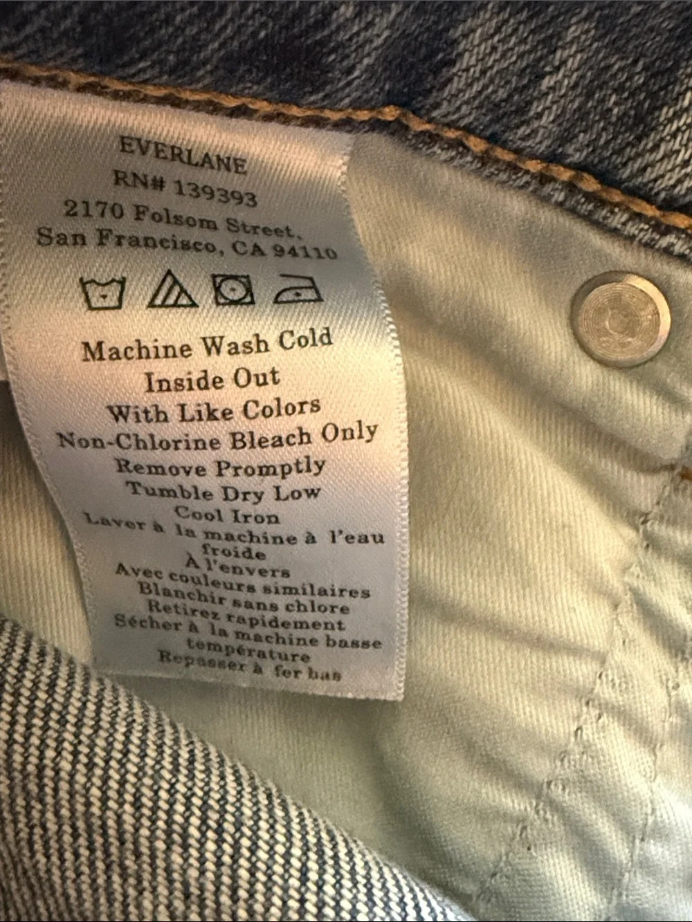Everlane sz 26S The Way High Sailor Jean Blue wide leg Jeans Dark Hem great cond